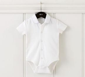 鿴Ʒ:Baby Short Sleeve Romper with Blue Piping